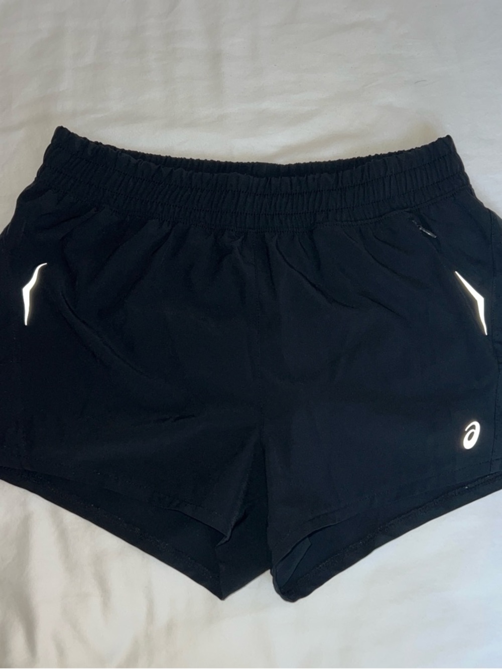 Asics Black Women's Athletic Running Shorts with Reflective Accents